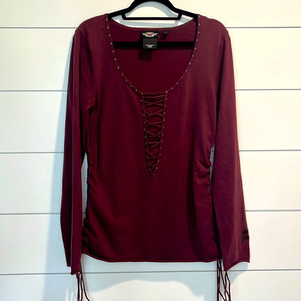 Harley-Davidson Motorcycle Women Plum Purple Top L